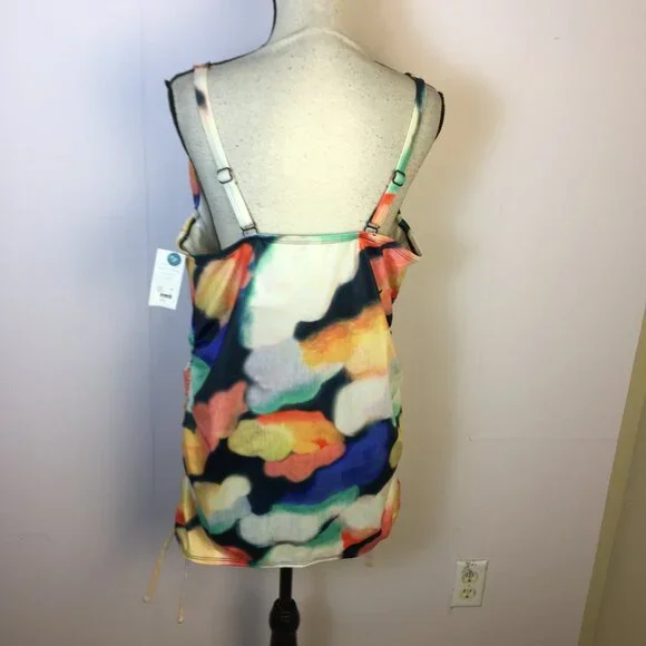 New! Swim by Cacique Tankini Top 40D Tie Dye Light Lined Plunge Underwired - Picture 3 of 16